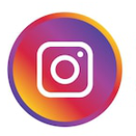 Instagram app icon: a white camera outline inside a rounded square on a gradient purple–pink–orange circle.